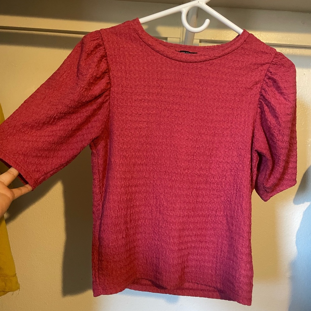 Zara Fuchsia Textured Blouse